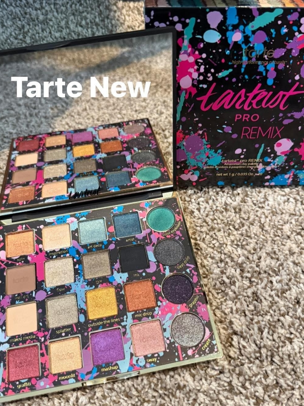 tarte Tarteist Pro Remix Eyeshadow Palette - teal, purple, gold, pink, black